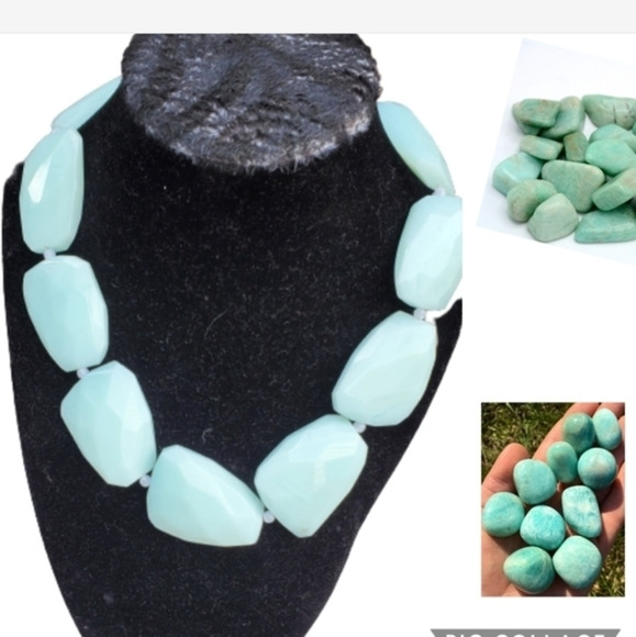 Vintage opaque Stone‎ necklace